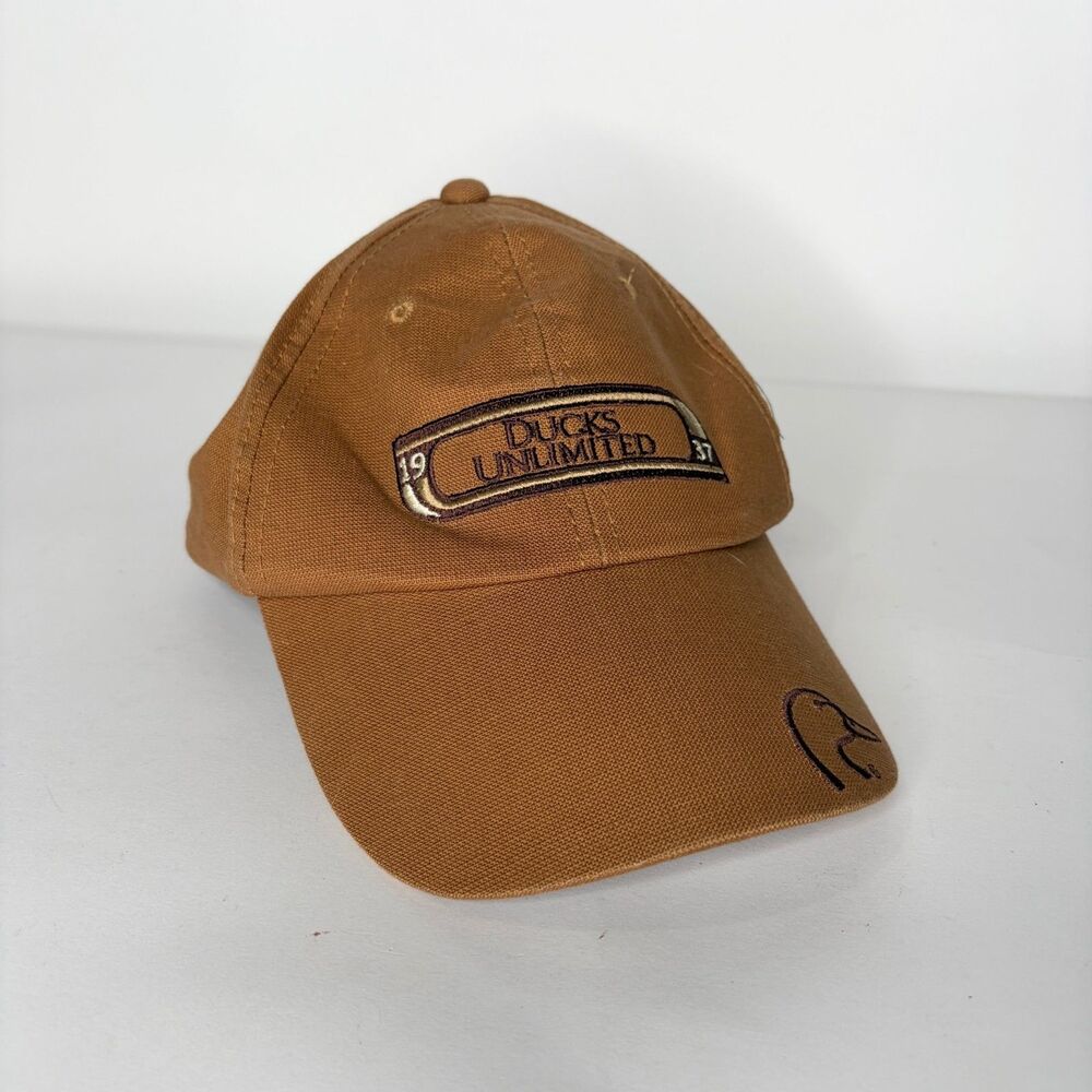 Ducks Unlimited Baseball Cap Hat Brown Tan Embroidered Men Adjustable